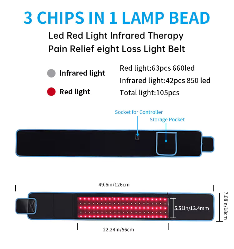Red light therapy belt